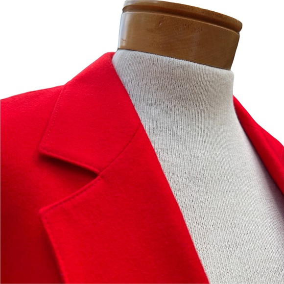 Pendleton Pure Virgin Wool Petite Red Cropped Blazer Size 10 - Picture 3 of 10